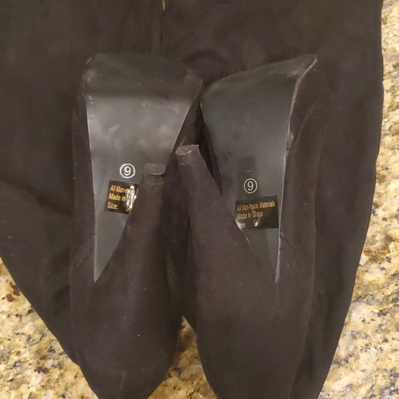 Over the Knee Suede Heel Boots - Picture 5 of 6